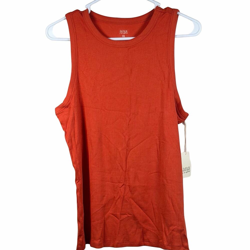 a.n.a. a New Approach Tank Top Women's Size XXL Wide Strap Orange Tencel NEW